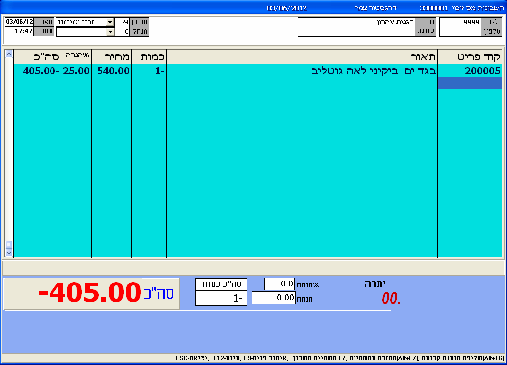 הוצאת זיכוי